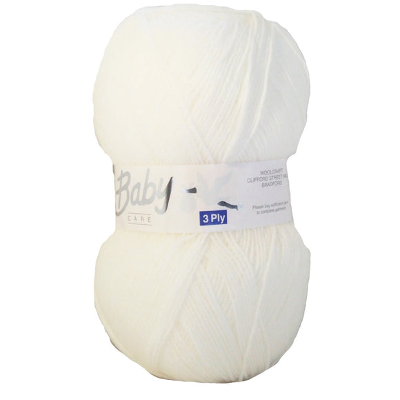 Woolcraft 3 Ply 100g White