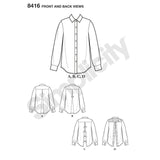 8416 Ladies Shirt with Back Variations