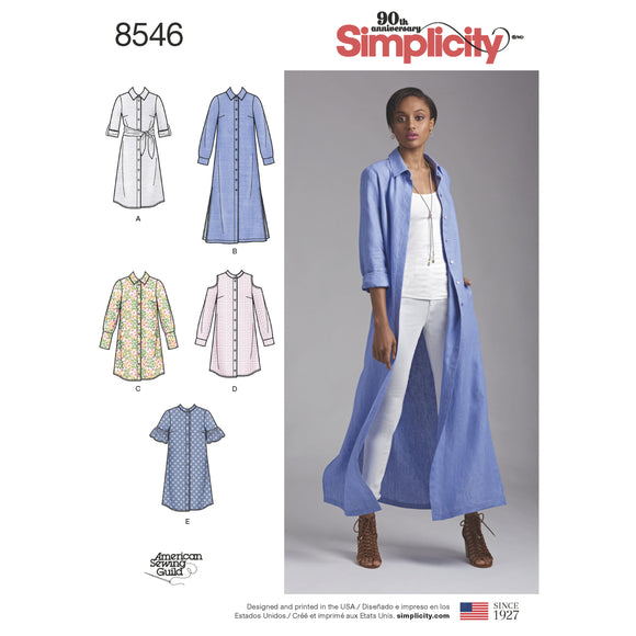 8546 Ladies Petite Shirt Dresses