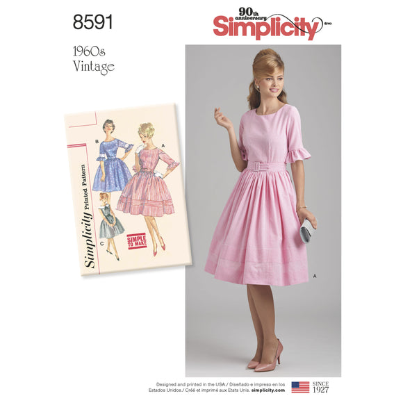 8591 Ladies Petite Vintage Dress