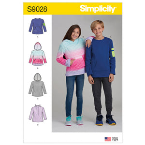 9028 Girls' & Boys' Knit Tops with Hoodie