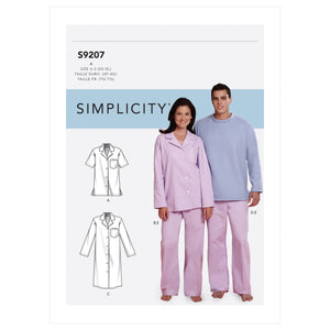 9207 Ladies & Mens Tops, Nightshirt & Trousers