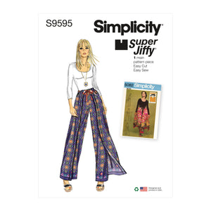 9595 Misses' Super Jiffy Wrap and Tie Trouserskirt